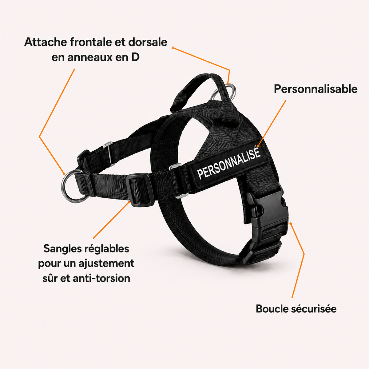 Harnais de contrôle anti-traction pour chien - Caniloop